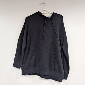 Vince Cotton Knit Oversized Hoodie Black Size XS